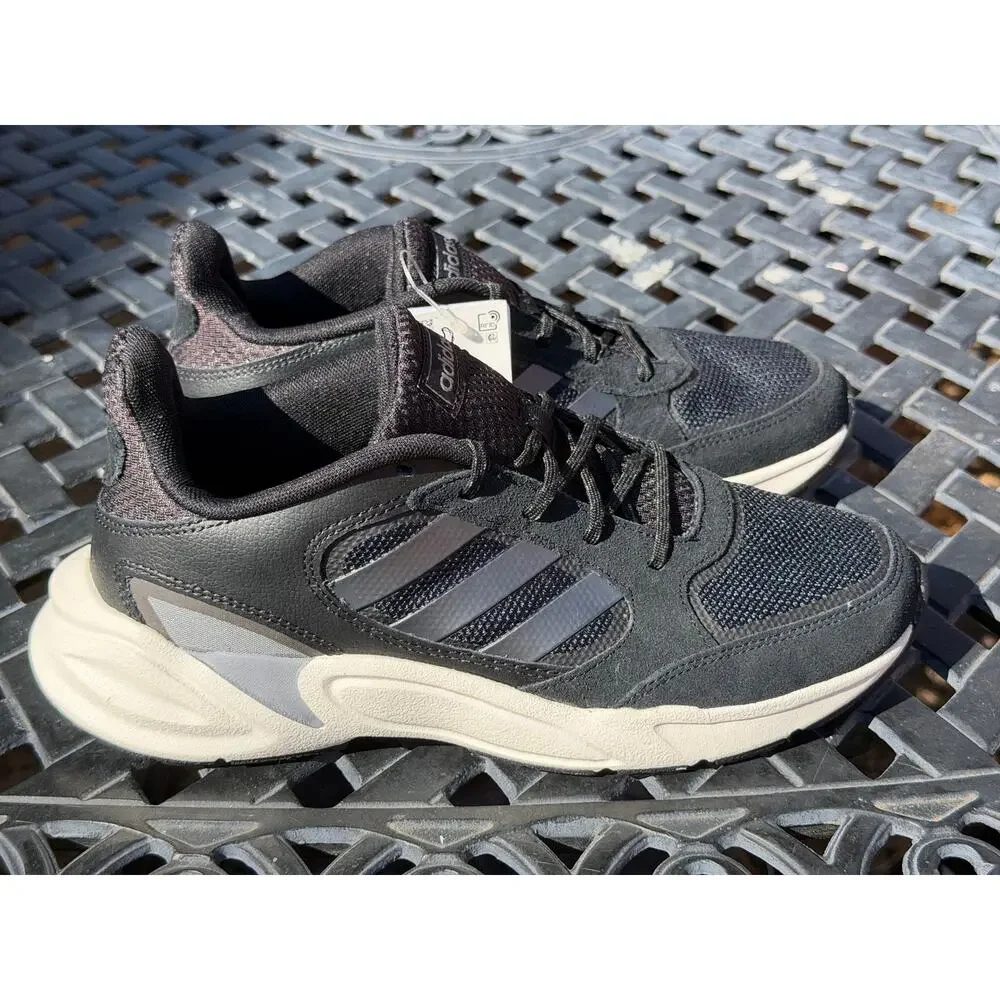 Adidas 90s Valasion Womens Size 8.5 Black White Athletic Running Shoes EE9906